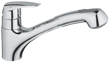 картинка Смеситель для мойки Grohe Eurodisc с выдвижной лейкой от магазина San-House.ru