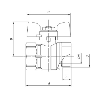 картинка Кран Bugatti (602) 1/2 г/г, бабочка от магазина San-House.ru
