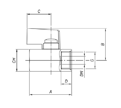 картинка Кран Bugatti (800) 1/2-1/2 г/г, мини от магазина San-House.ru